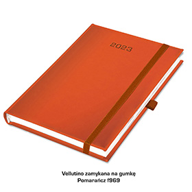 Kalendarz książkowy Vellutino na gumkę pomarańczowy
